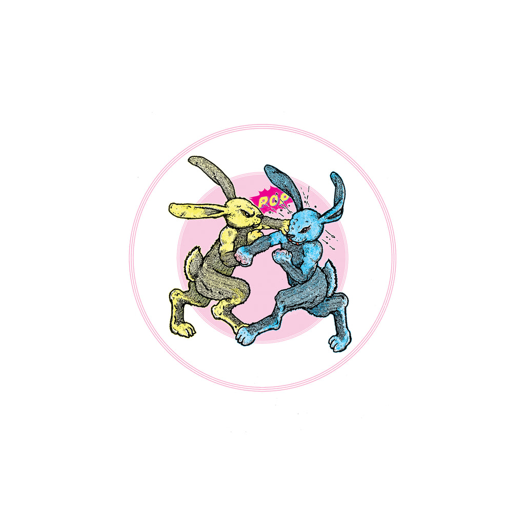 Two Fighting Rabbits